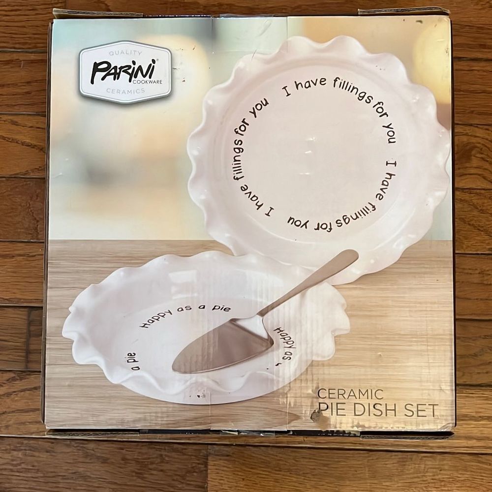 Parini Cookware‎ Ceramic Pie Dish Set of 2 NIB